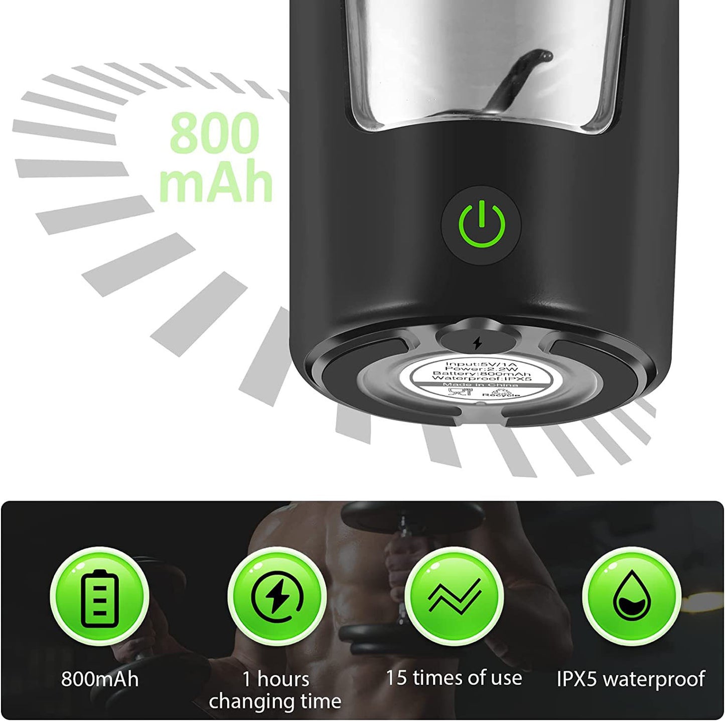 Automatic Mixing Cup - Rechargeable Self-Stirring Tumbler 450ml