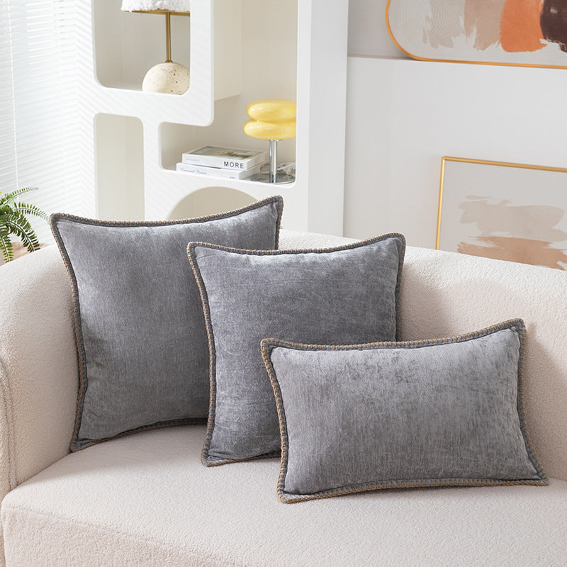 Wool Edge Pillow Cover - Natural Fiber Decorative Cushion Case