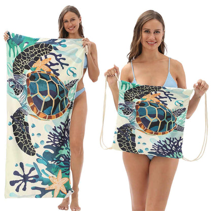 One-piece Beach Towel Versatile Bag Storage