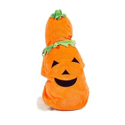 Dog Hoodie Cute Funny Halloween Style Pumpkin Cosplay Costume Warm Puppy Fleece Clothes - DropOnline.co