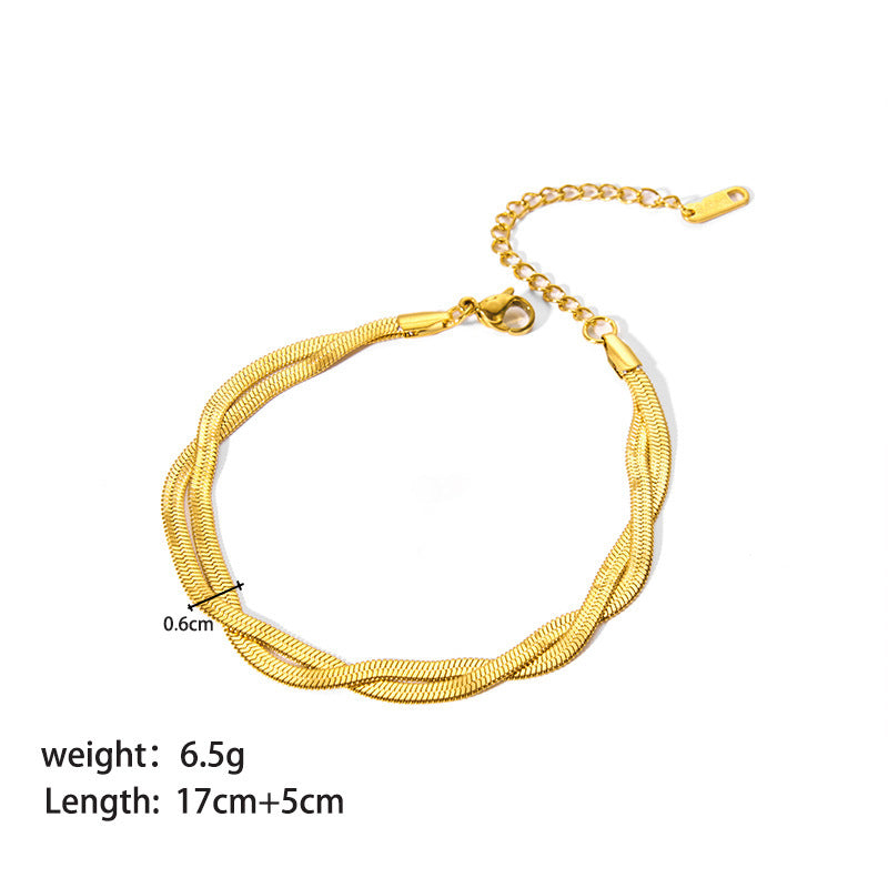 Women's Stainless Steel Bracelet - Elegant Ornament Design