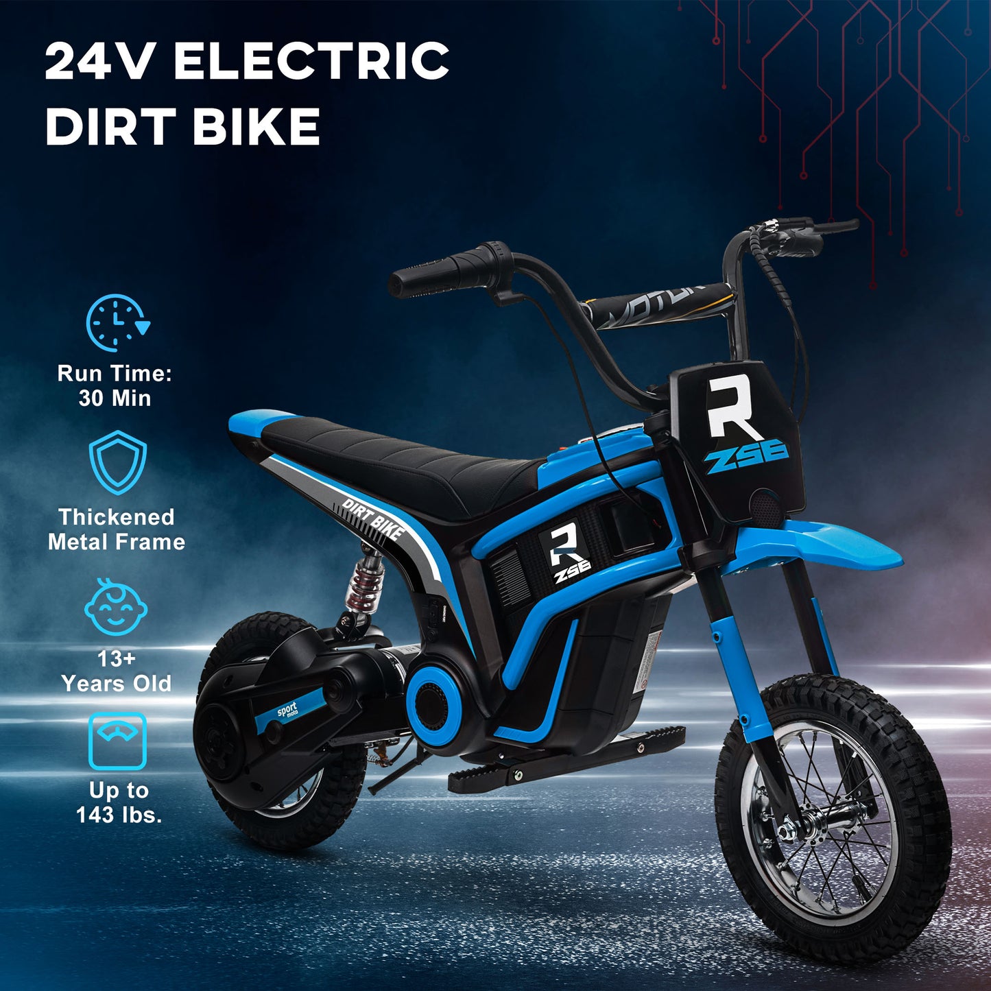 24V 350W Electric Dirt Bike Up to 15 MPH w/ Twist Grip Throttle