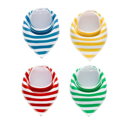 Baby Bandana Bibs 4-Pack - Cotton Triangle Drool Bibs with Arrow & Wave Prints - DropOnline.co