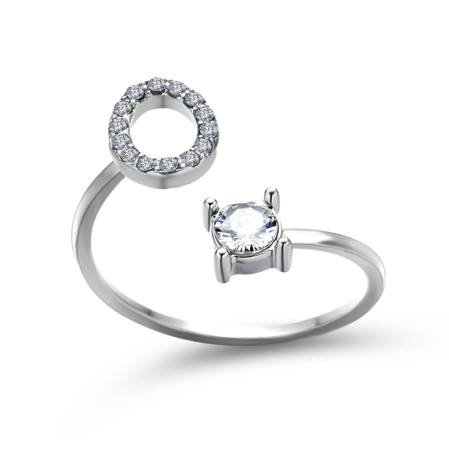 Adjustable Initial Letter Ring - Personalized Alphabet Jewelry