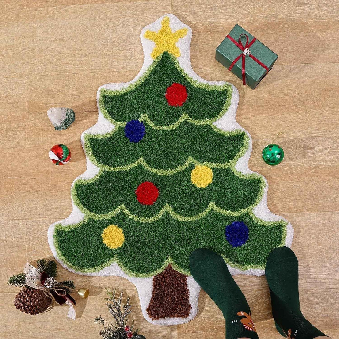 Nordic Christmas Tree Cashmere Mat - Soft Tree Skirt - DropOnline.co