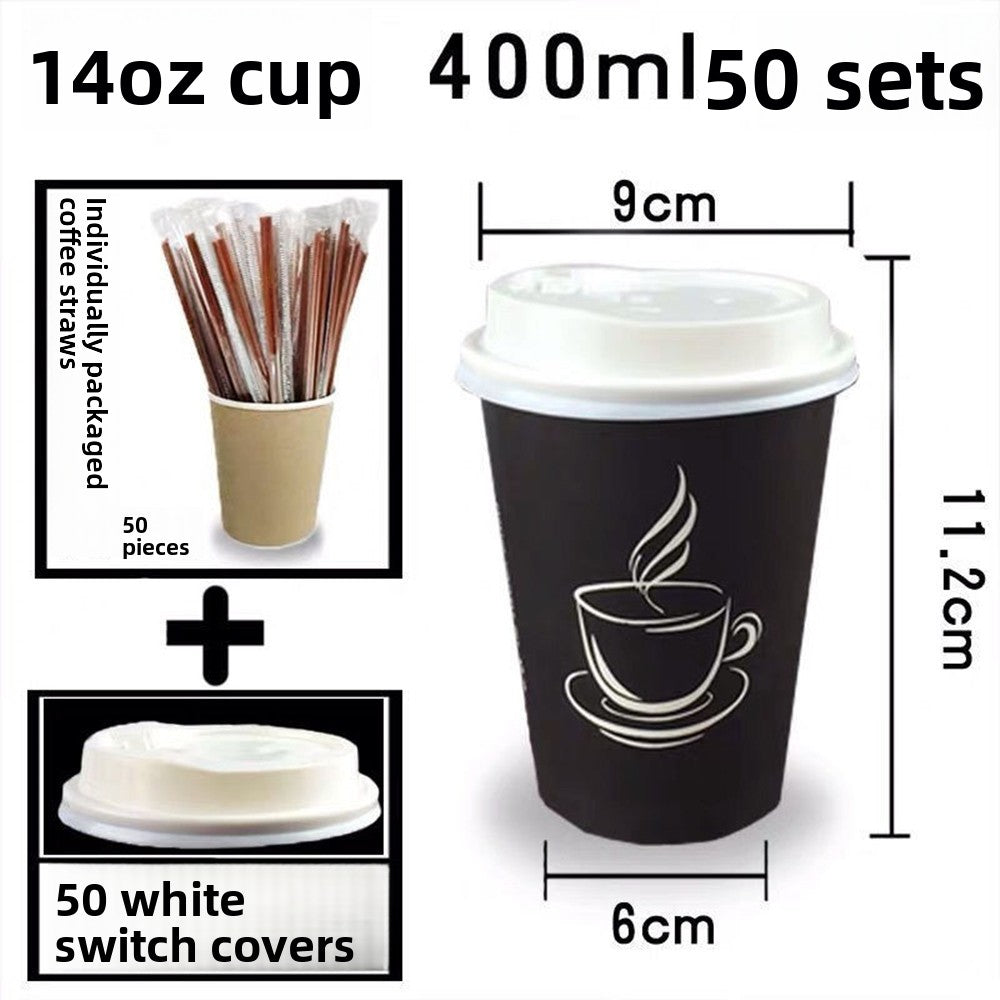 Thickened Paper Coffee Cups - Insulated Disposable Hot Beverage Cups
