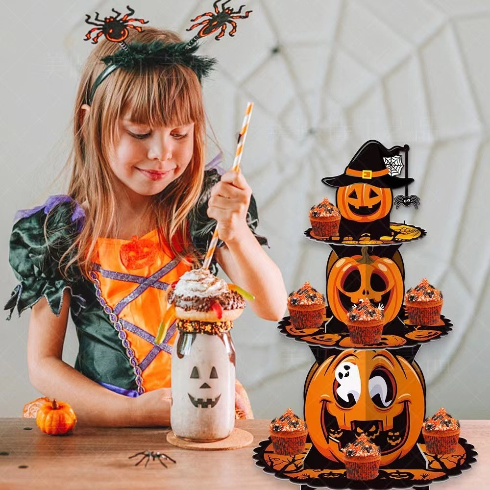 Halloween Pumpkin Cake Stand - Multi-Layer Dessert Display