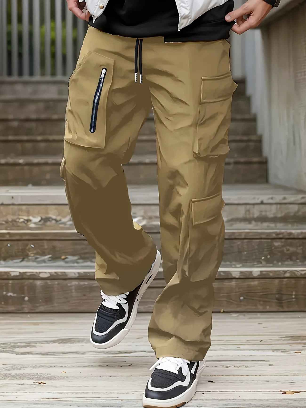Spring And Autumn Work Pants Youth Slim-fit Outdoor Multi-pocket Casual Pants