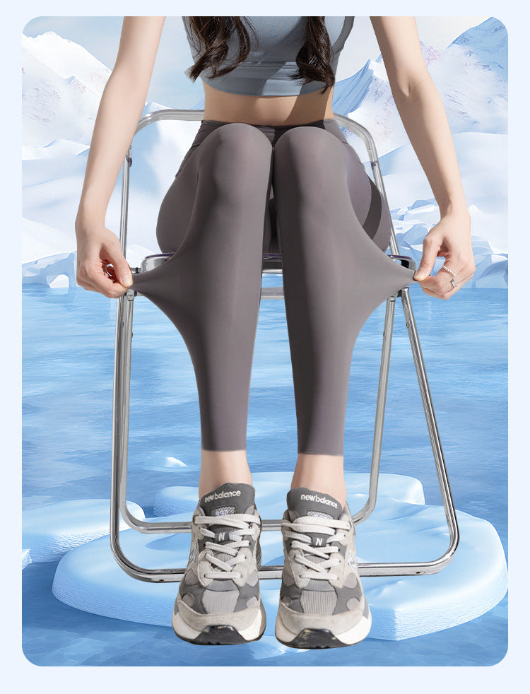 Ice Silk Shark Pants - Women's Ultra-Thin High-Waisted Seamless Leggings