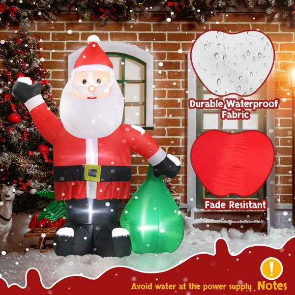 6ft Gift Santa Claus - 4 LED Lights Christmas Inflatable Decoration - DropOnline.co