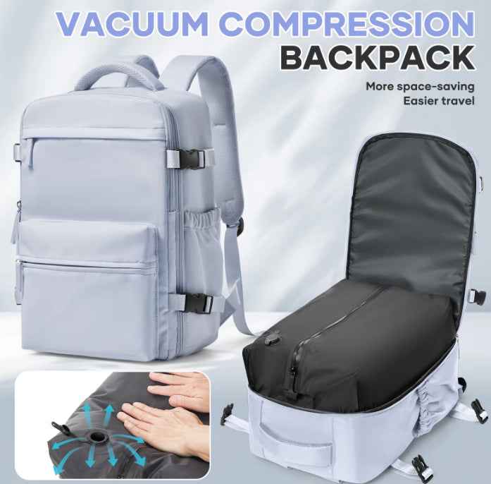 A Comfortable And Durable Backpack With A Vacuum Pump Compression Custom Logo Zipper Seal