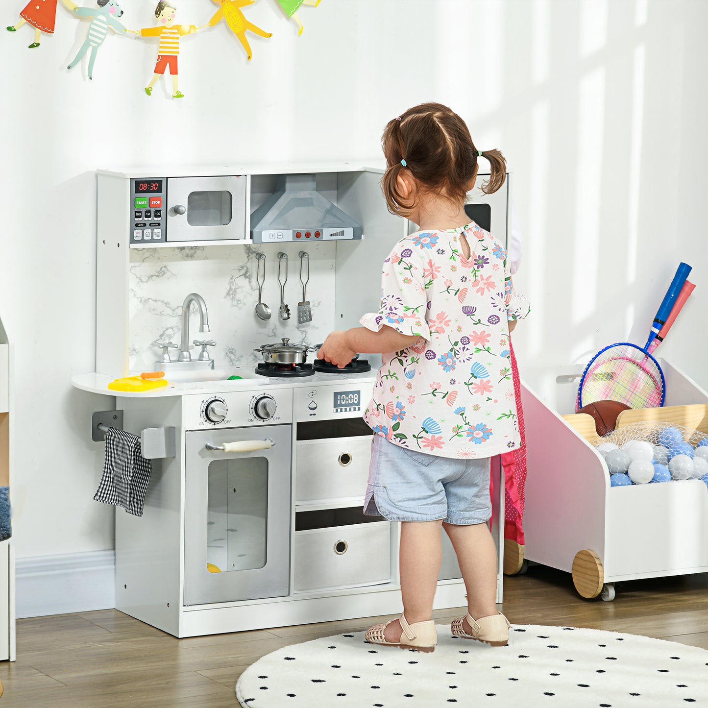 Play Kitchen Set for Kids W/ Lights Sounds