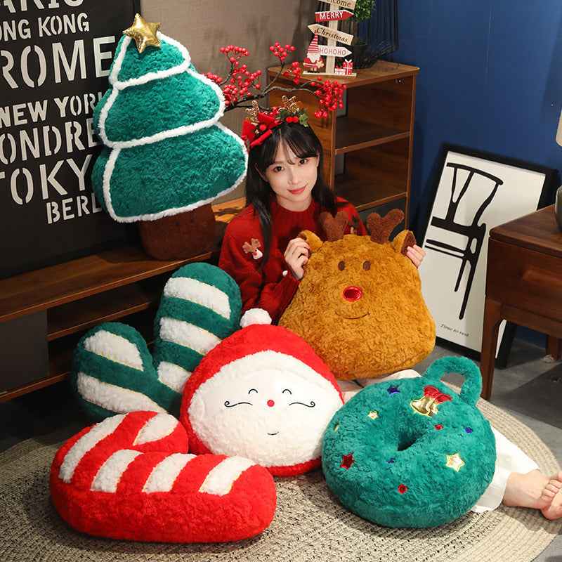 Plush Pillow Christmas Tree Decorative Gift Doll - Holiday Cushion