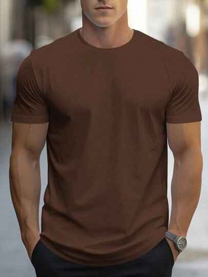 Men's Quick-Drying Breathable Sports T-Shirt - Round Neck Short Sleeve Athletic Tee