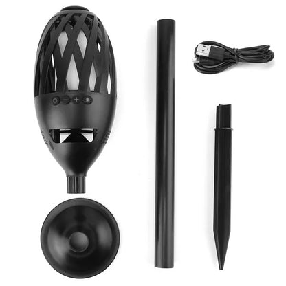 LED Flame Speakers Torch Wireless Speaker Waterproof Stereo Bass Speaker Outdoor Light-Up Speaker Atmosphere LED Flickers Night Light Patio Stake Lights Lantern For Party Camping - DropOnline.co