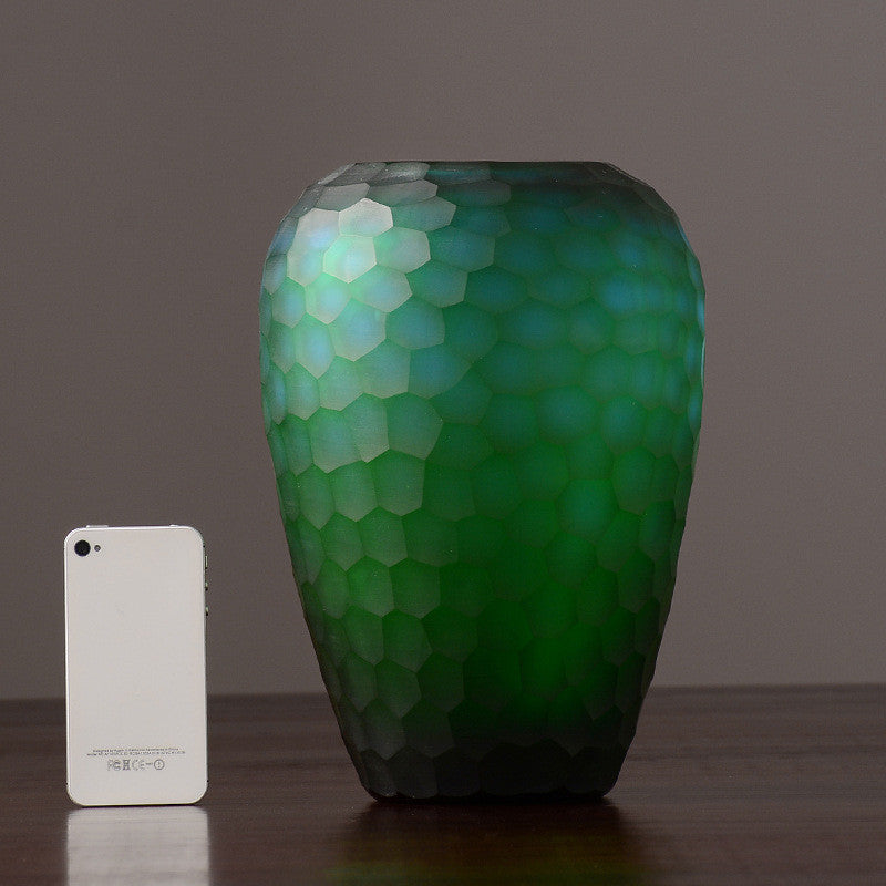 Premium Glass Entrance Vase - Light Luxury Model Room Home Decoration