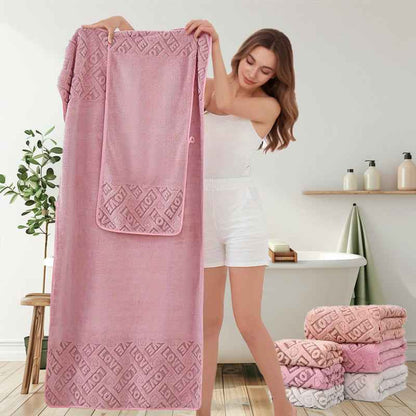 Jacquard Coral Fleece Towel Bath Towel Set Is More Absorbent And Ultra Soft For Drying Hair Than Pure Cotton