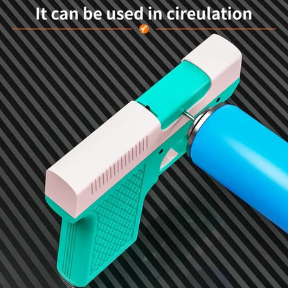 Windproof Adjustable Flame Lighter - Portable Liquid Gas Filling Igniter, Zinc Alloy Shell, Light Green And Pink Handle, Suitable For Camping, Barbecue And Baking (no Battery Required)