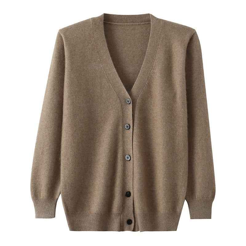 Mink Wool Sweater Men V-neck Thickened Sweater Loose Cardigan