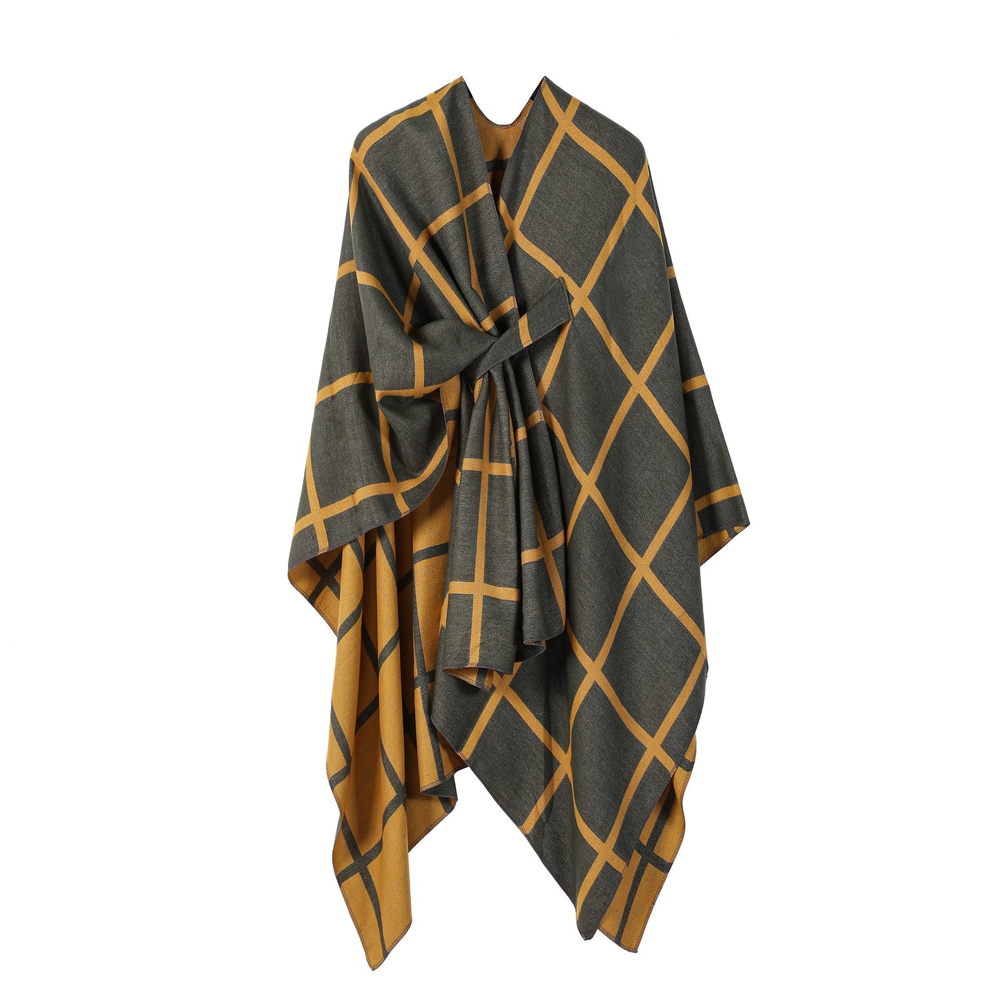 Women's Fashion Gingham Check Warm Scarf - Classic Plaid Winter Wrap