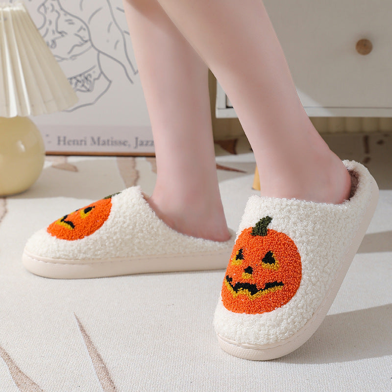 Halloween Pumpkin Slippers - Warm Winter Indoor House Shoes