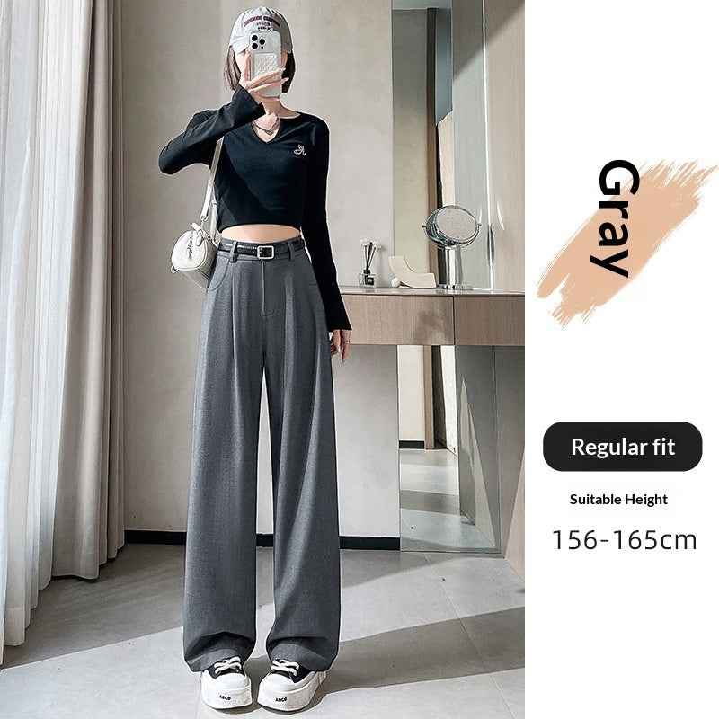 SpringAutumn New High-end Loose Straight-leg Pants That Hide Hips And Slim