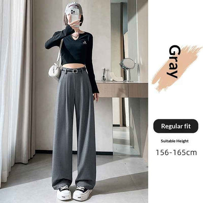 SpringAutumn New High-end Loose Straight-leg Pants That Hide Hips And Slim