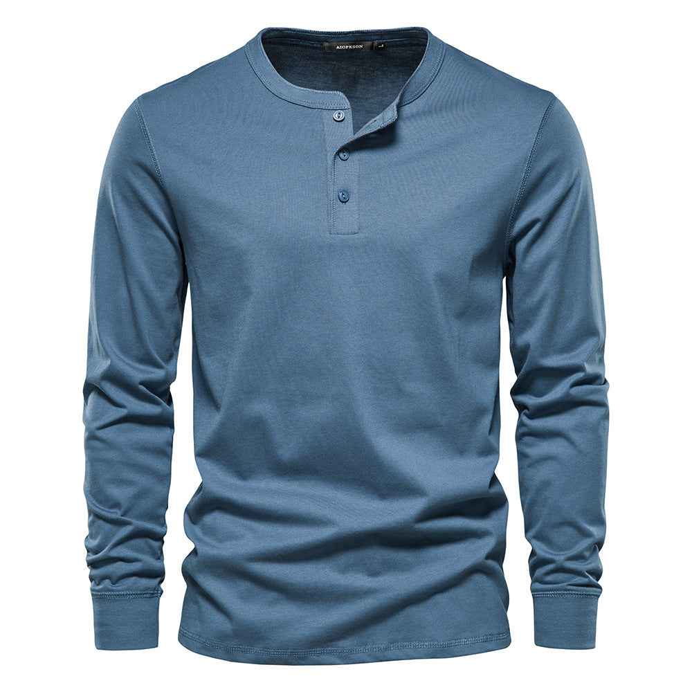 Men's Casual European Size Round Neck Long Sleeve T-shirt