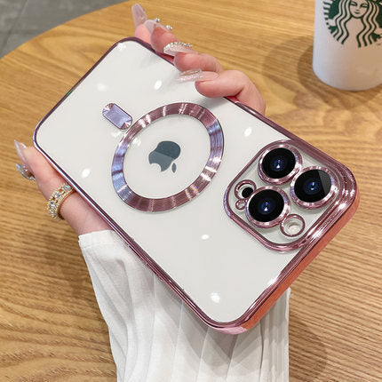 Magnetic Electroplated iPhone Case - Premium Transparent Design iPhone 16 Pro Max