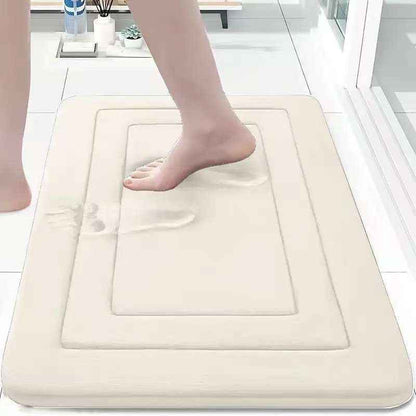 Bathroom Mat With Thickened Memory Foam Anti-Slip Mat For Bathroom Entrance Coral Velvet Foot Mat
