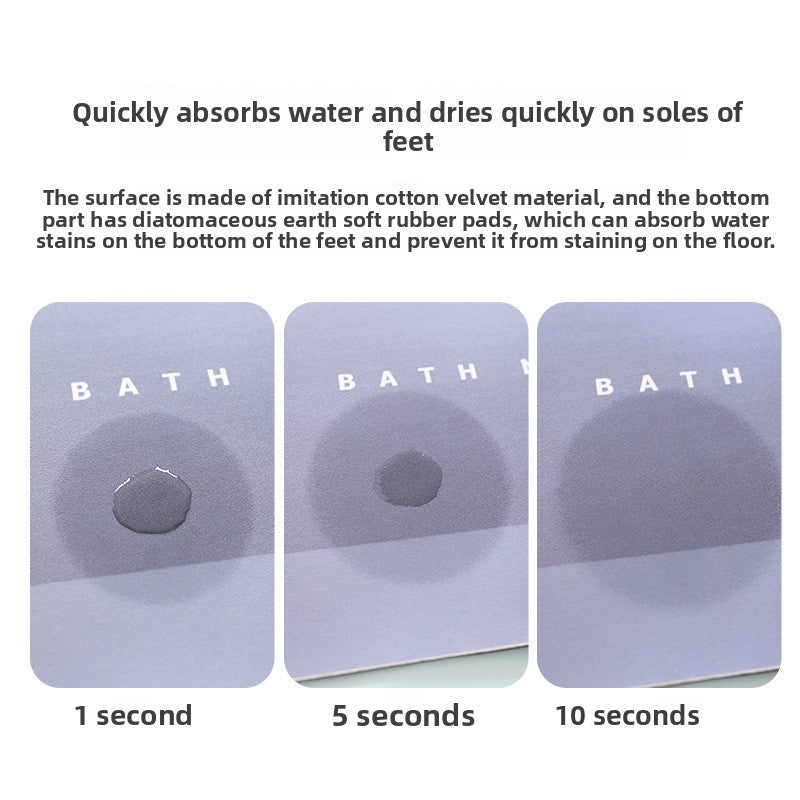 Premium Diatom Mud Absorbent Bathroom Mat - Quick-Dry Non-Slip