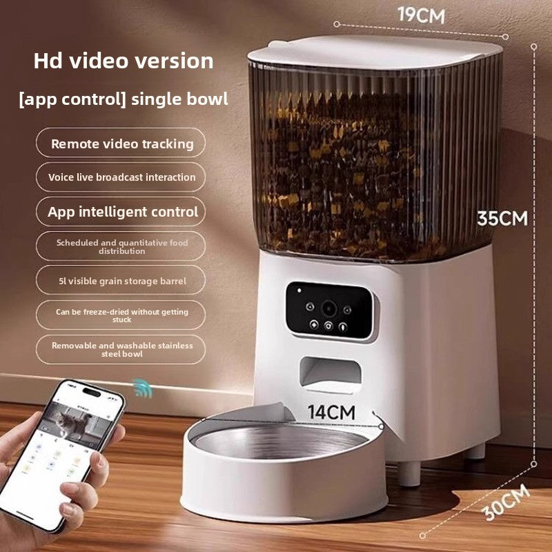 Smart Pet Feeder with HD Camera - Automatic Remote Control Dispenser