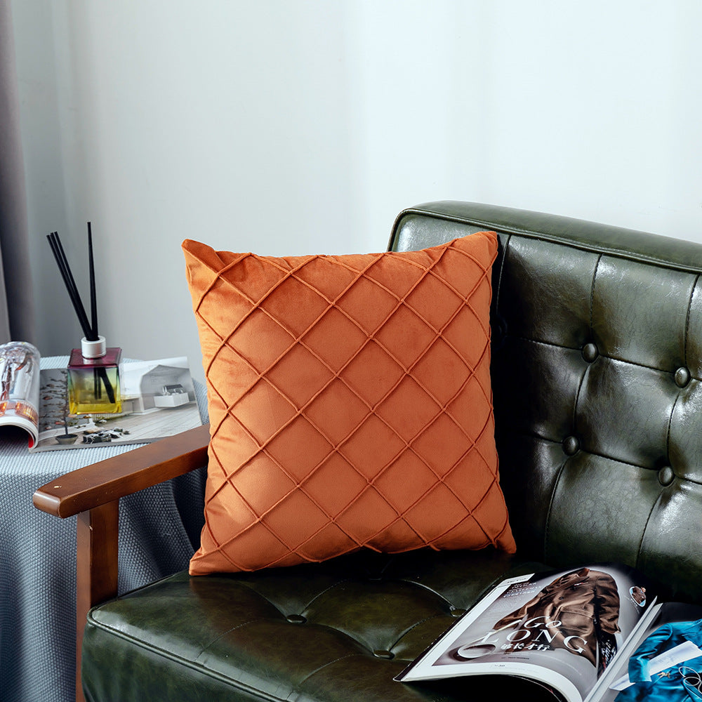 Luxurious Velvet Plaid Pillowcase - Premium Decorative Cushion Cover