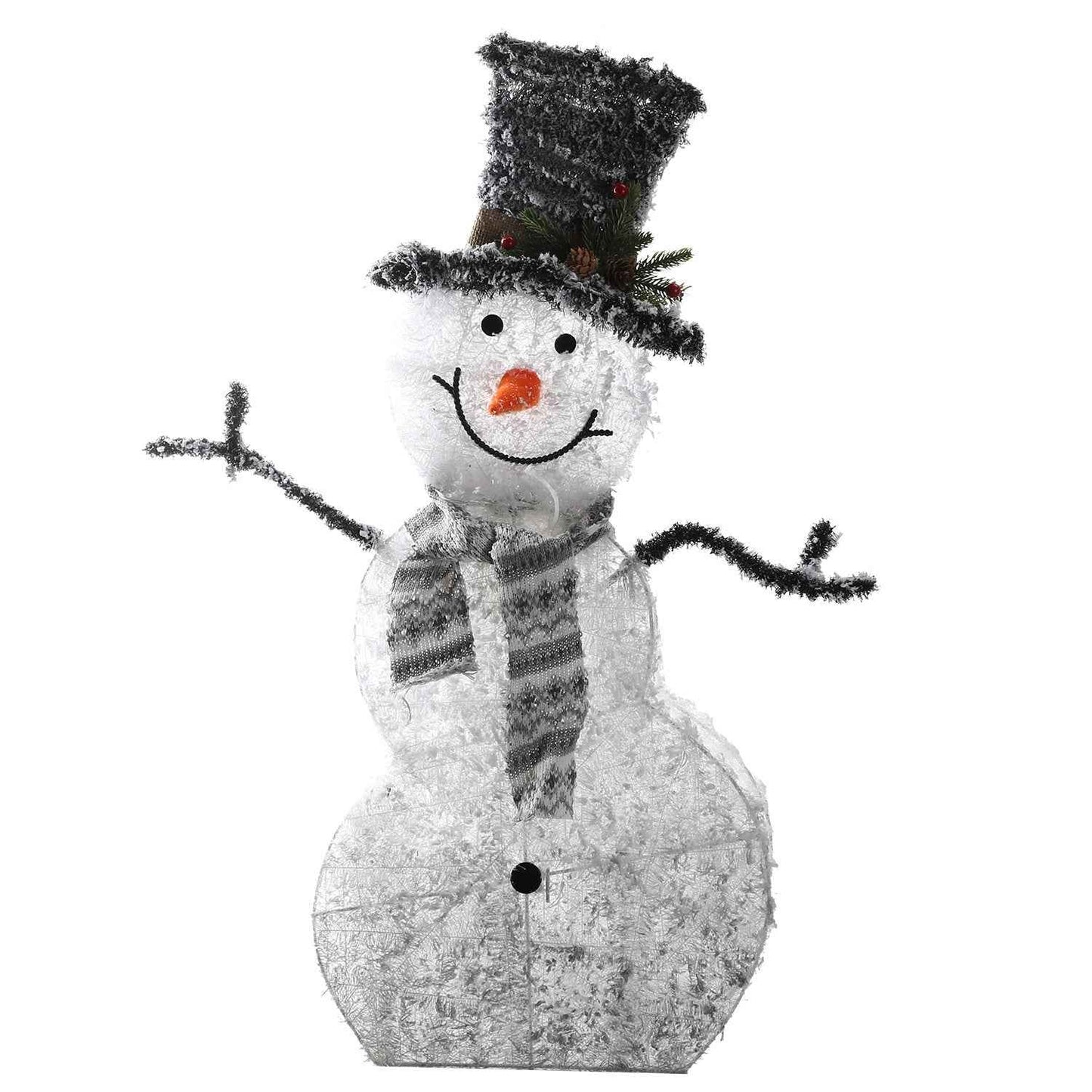 LED Christmas Snowman Decoration Light - Collapsible Battery Operated with Removable Hands - DropOnline.co