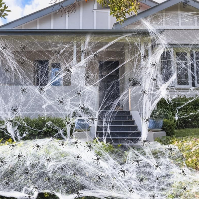 Halloween Cotton Spider Web Decoration - Atmosphere Layout Props