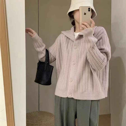 Vertical Single-breasted Turtleneck Knitting Idle Style Small Sweater