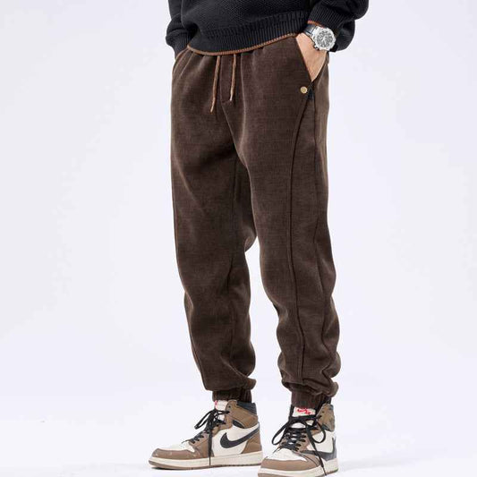 Autumn And Winter Ankle-tied Japanese Corduroy Retro Casual Sports Pants Men