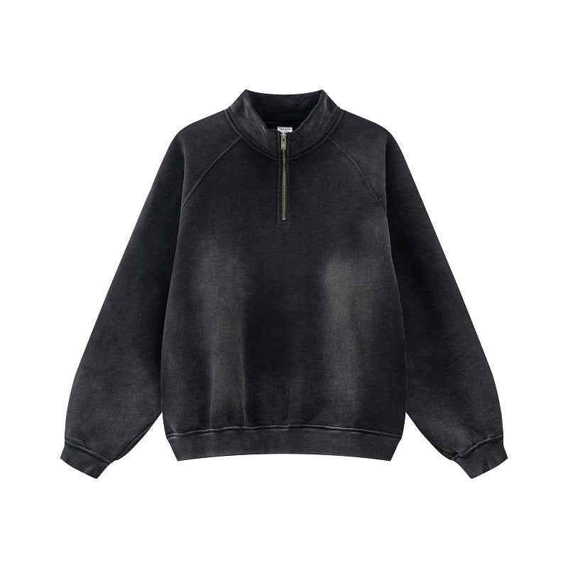Half Zipped Stand Collar Pullover Sweater Coat
