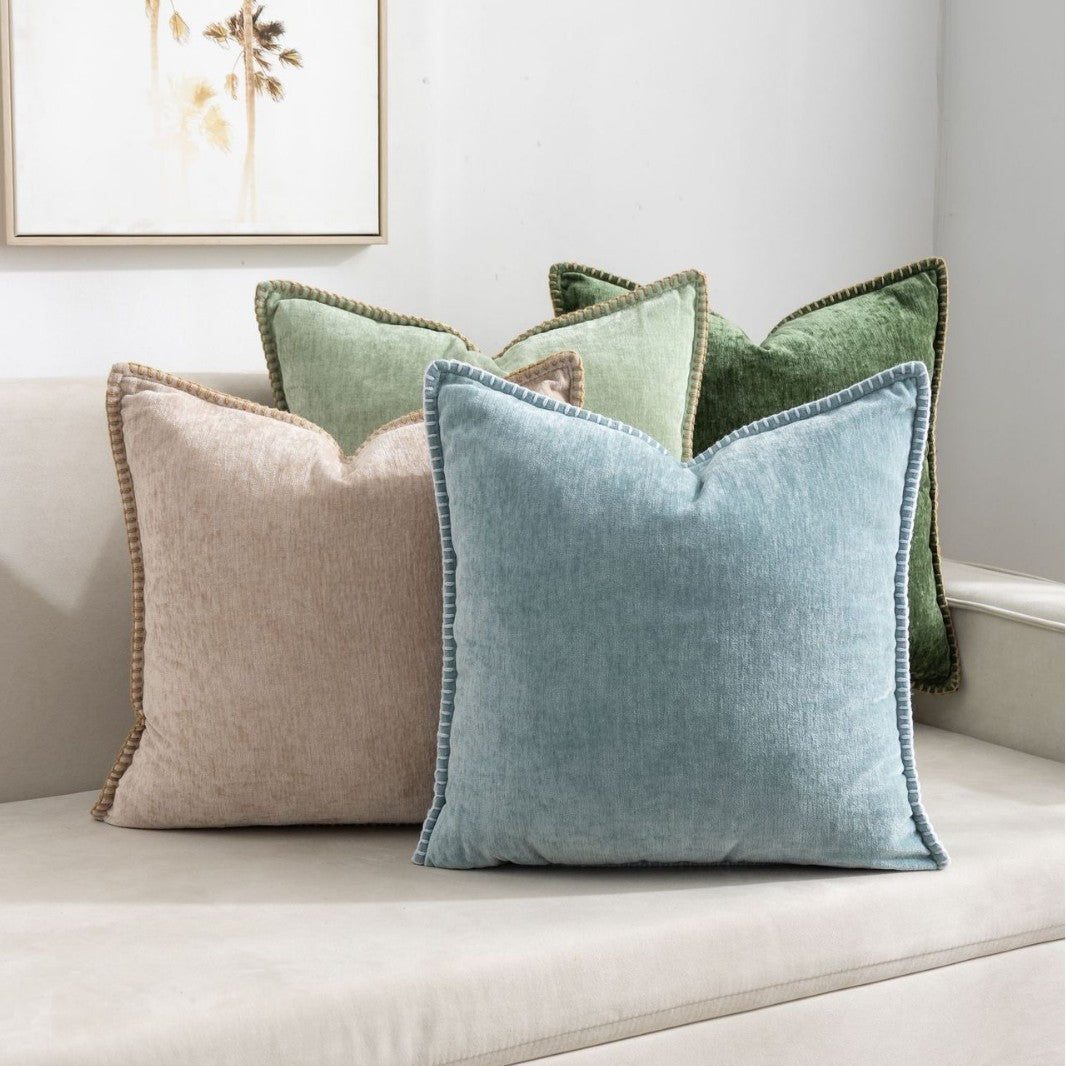 Wool Edge Pillow Cover - Natural Fiber Decorative Cushion Case