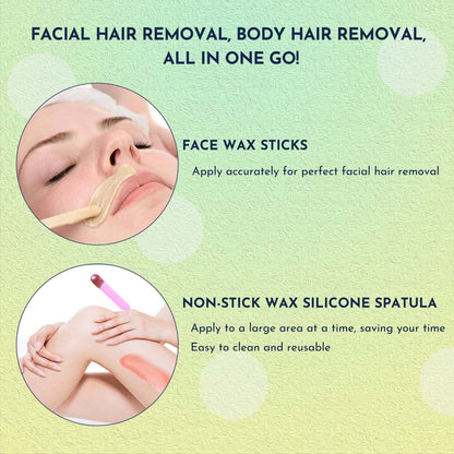 Waxing Kit 19 Items, WUWUVISTA Hair Removal Wax Kit With Wax Melt Warmer Waxing Beads For Face, Brazilian, Full Body, Bikini Suitable For Plugs Of American & European Specifications - DropOnline.co