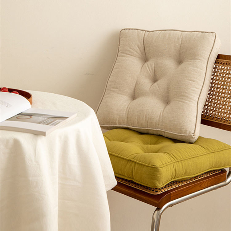 Japanese Simple Cotton And Linen Cushion Thickened And Anti-skid