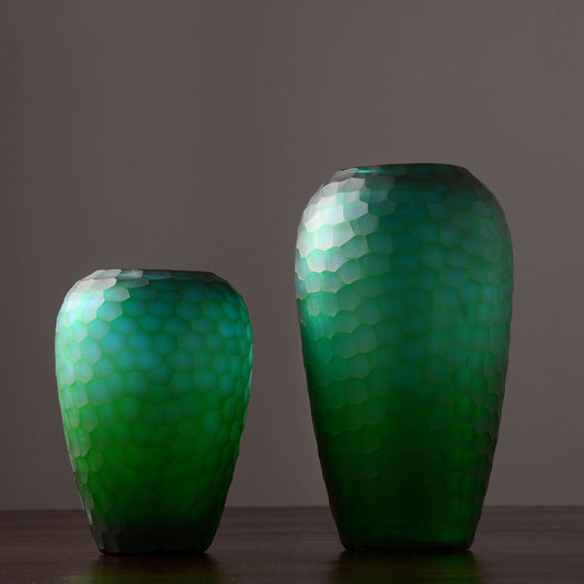 Premium Glass Entrance Vase - Light Luxury Model Room Home Decoration