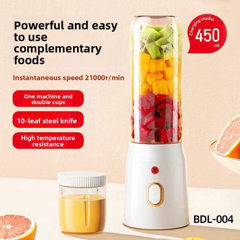 Portable Mini Blender 500ml - Electric Juicer Cup with Stainless Steel Blades