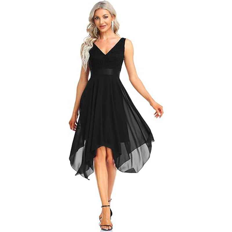 Women's Lace Chiffon Cocktail Ball Gown