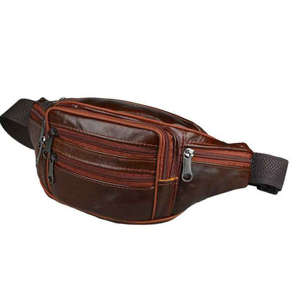 Genuine Leather Men's Outdoor Waist Bag