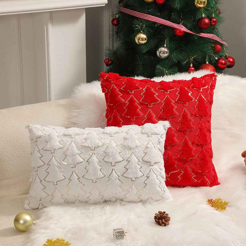 Holiday Ornament Plush Pillowcase - Festive Bedroom Bedside Cushion Cover - DropOnline.co