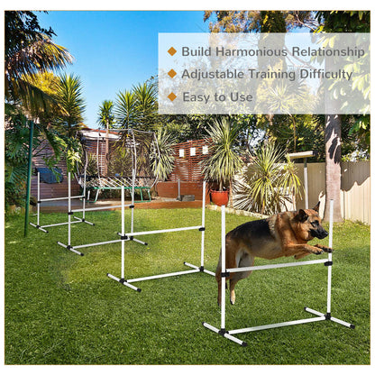 4-piece Dog Agility Training Equipment With Height-adjustable Jumping Poles - DropOnline.co