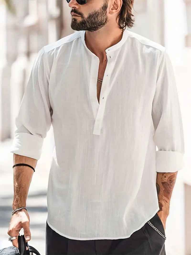 Men's Long-sleeved Breathable Button-down Shirt