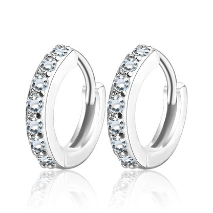 S925 Sterling Silver Needle Single Row Diamond Earrings For Women - DropOnline.co