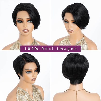 Human Hair Lace Bob Non-toxic Wig-pre-drawn, 13X4X1 Lace,  Short Straight, T-part Lace Front Short Wig, Suitable For The Whole Scene. - DropOnline.co